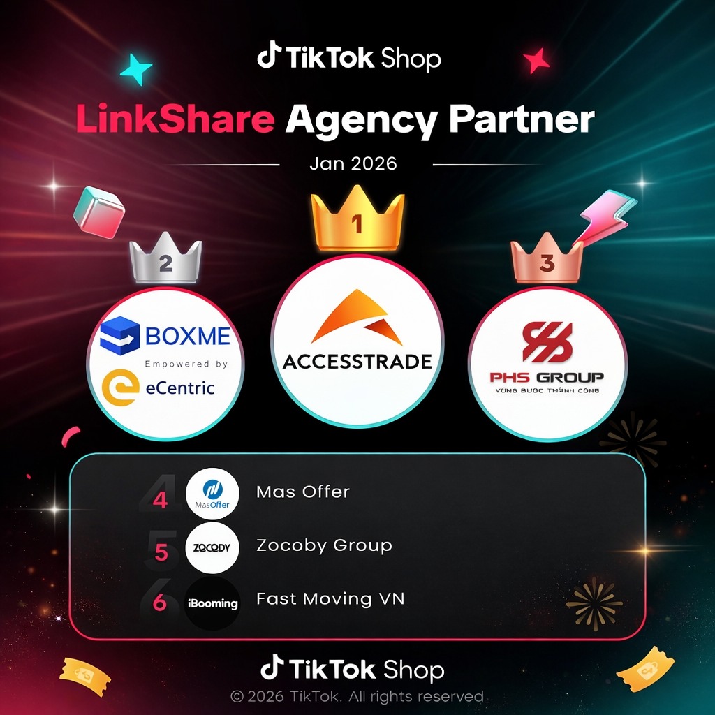 LIÊN TIẾP KHẲNG ĐỊNH VỊ THẾ: eCentric DUY TRÌ THỨ HẠNG TOP 2 LINKSHARE AGENCY PARTNER TRÊN TIKTOKSHOP